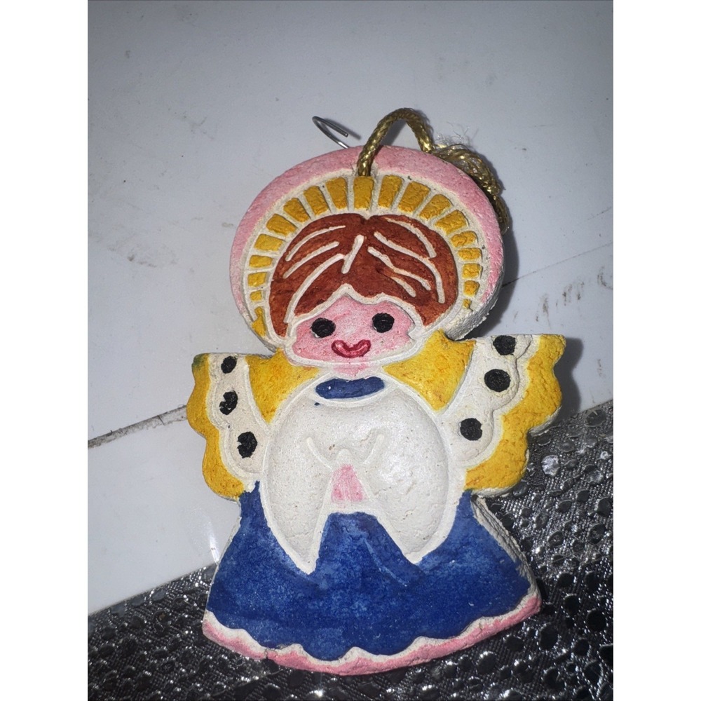 Vintage Ceramic Cookie Handmade Christmas Ornaments 1985s‎ Angel Tree